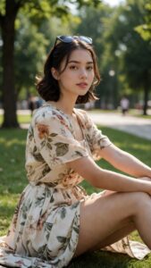 Natürliche KI-Freundin im Sommerkleid als CrushOn AI Charakter